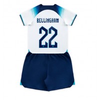 Camiseta Inglaterra Jude Bellingham #22 Primera Equipación Replica Mundial 2022 para niños mangas cortas (+ Pantalones cortos)